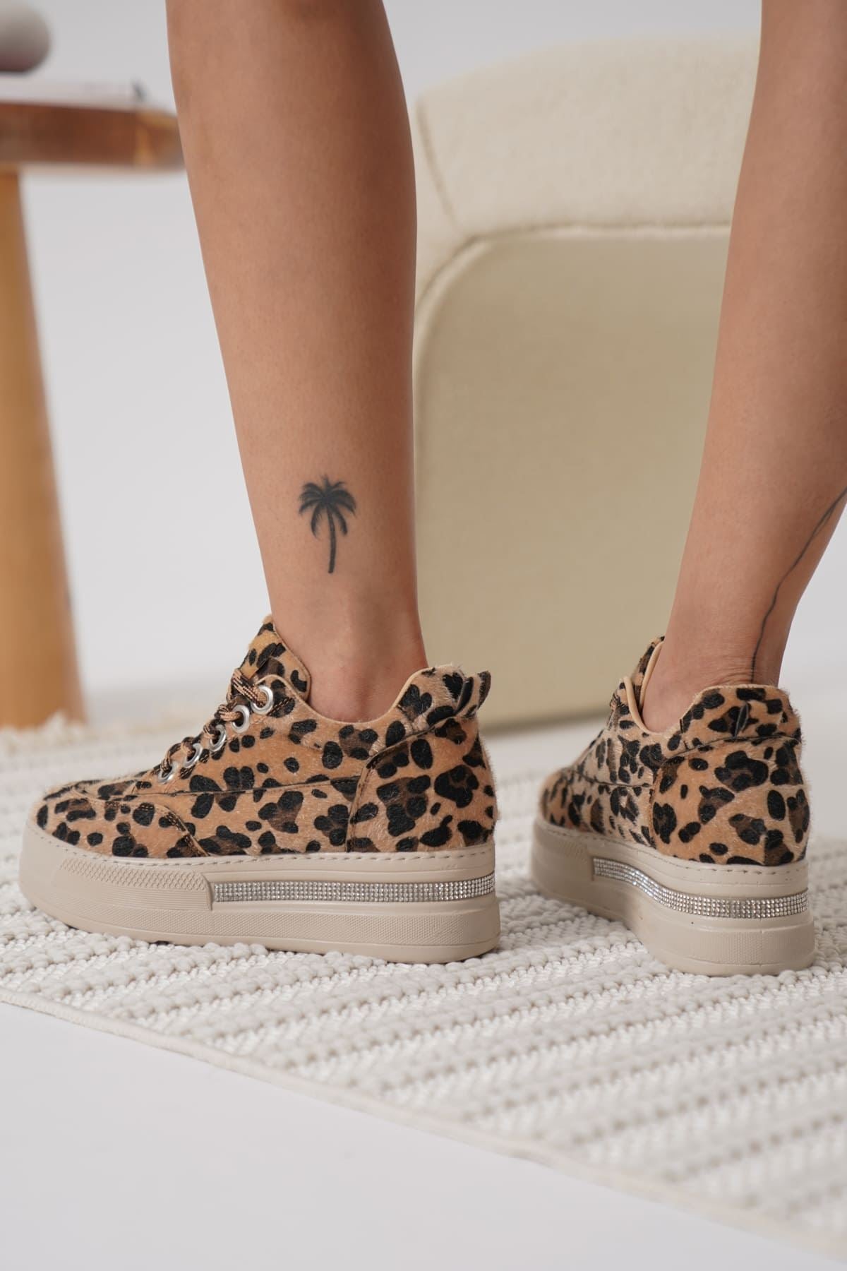 Alice Kadın Leopar Gizli Topuk Spor Ayakkabı