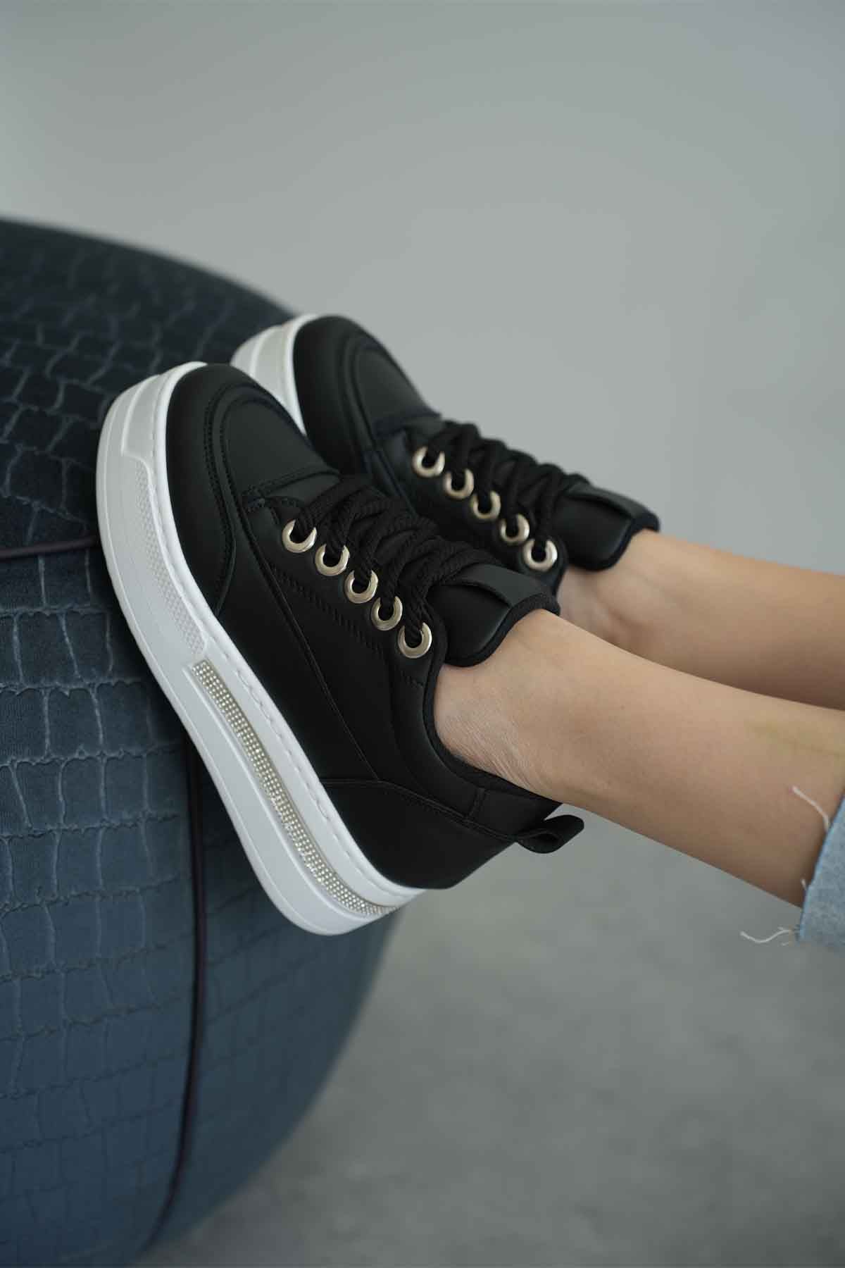 Alice Kadın Siyah Beyaz Gizli Topuk Spor Ayakkabı