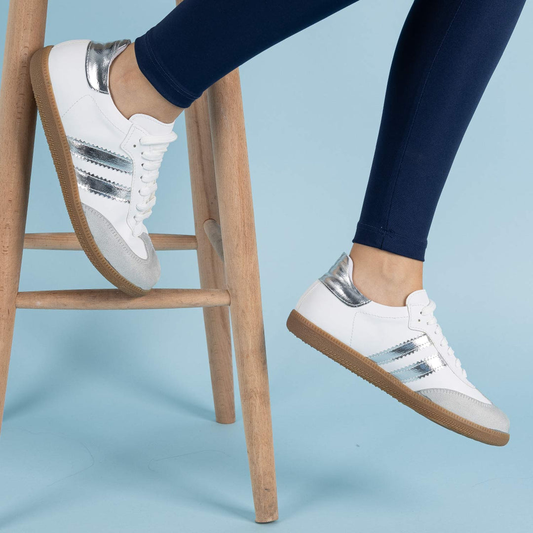 Alison Kadın Terletmeyen Beyaz Gümüş Spor Ayakkabı
