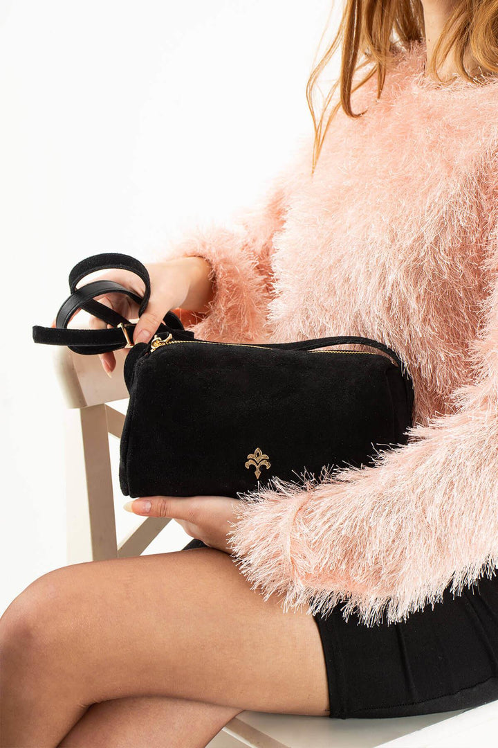 ANDERO Kadın Hakiki Süet Deri Çapraz Çanta