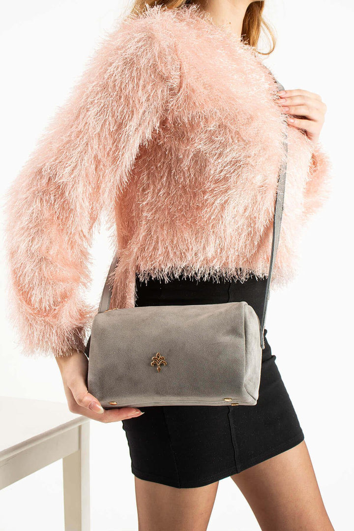 ANDERO Kadın Hakiki Süet Deri Çapraz Çanta