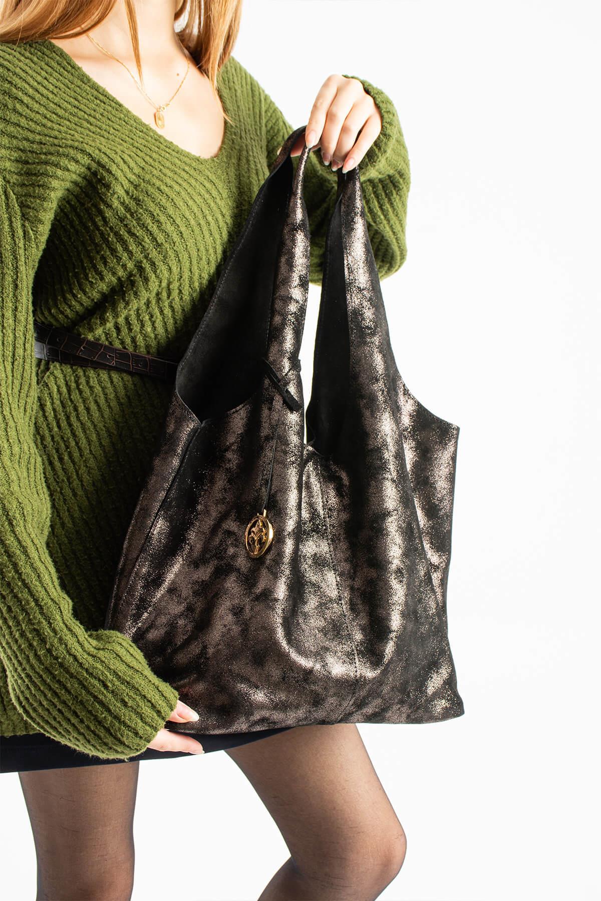 ANEORIS-M Kadın Hakiki Deri Omuz Çantası