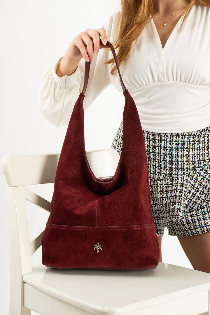 ASTRAEA Kadın Hakiki Süet Deri Omuz Çantası