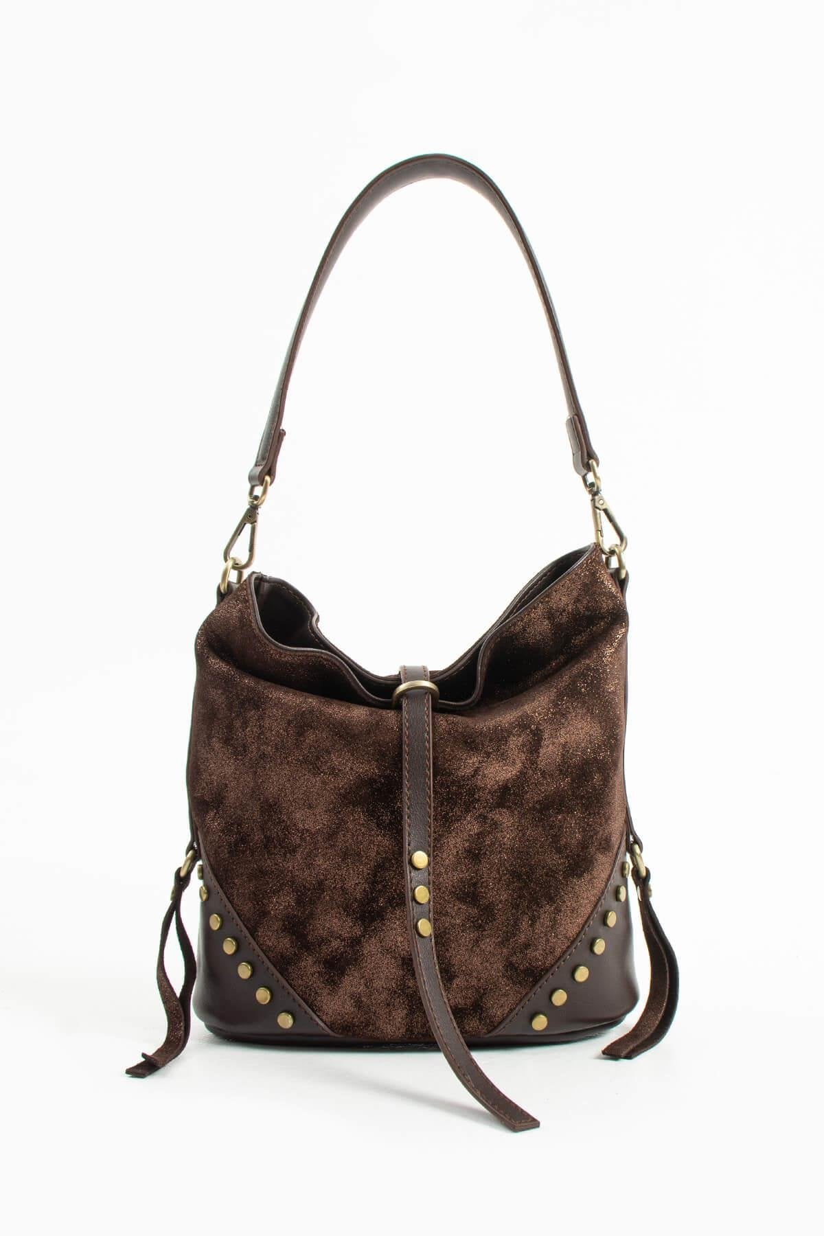 ATHERYA Hakiki Süet Deri Kadın Omuz Çantası