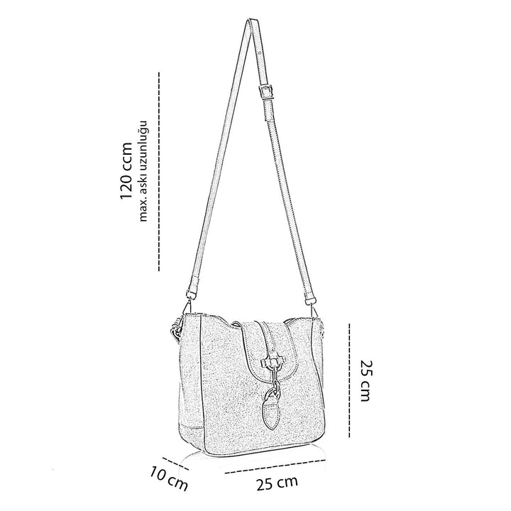 Atlanta Kadın Hakiki Deri Omuz Çantası ve Ayarlanabilir Askılı Çapraz Çanta