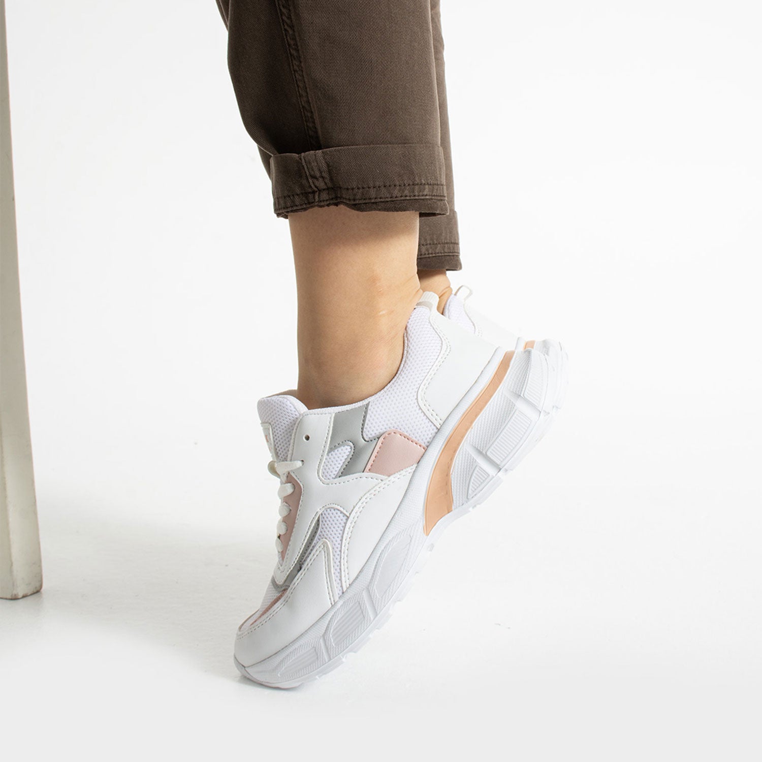 Babel Kadın Beyaz Mavi Pudra Günlük Spor Ayakkabı