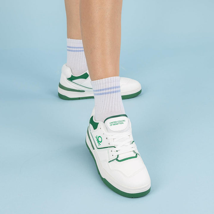 Benetton Renate Kadın Beyaz Yeşil Spor Ayakkabı BNI-10081