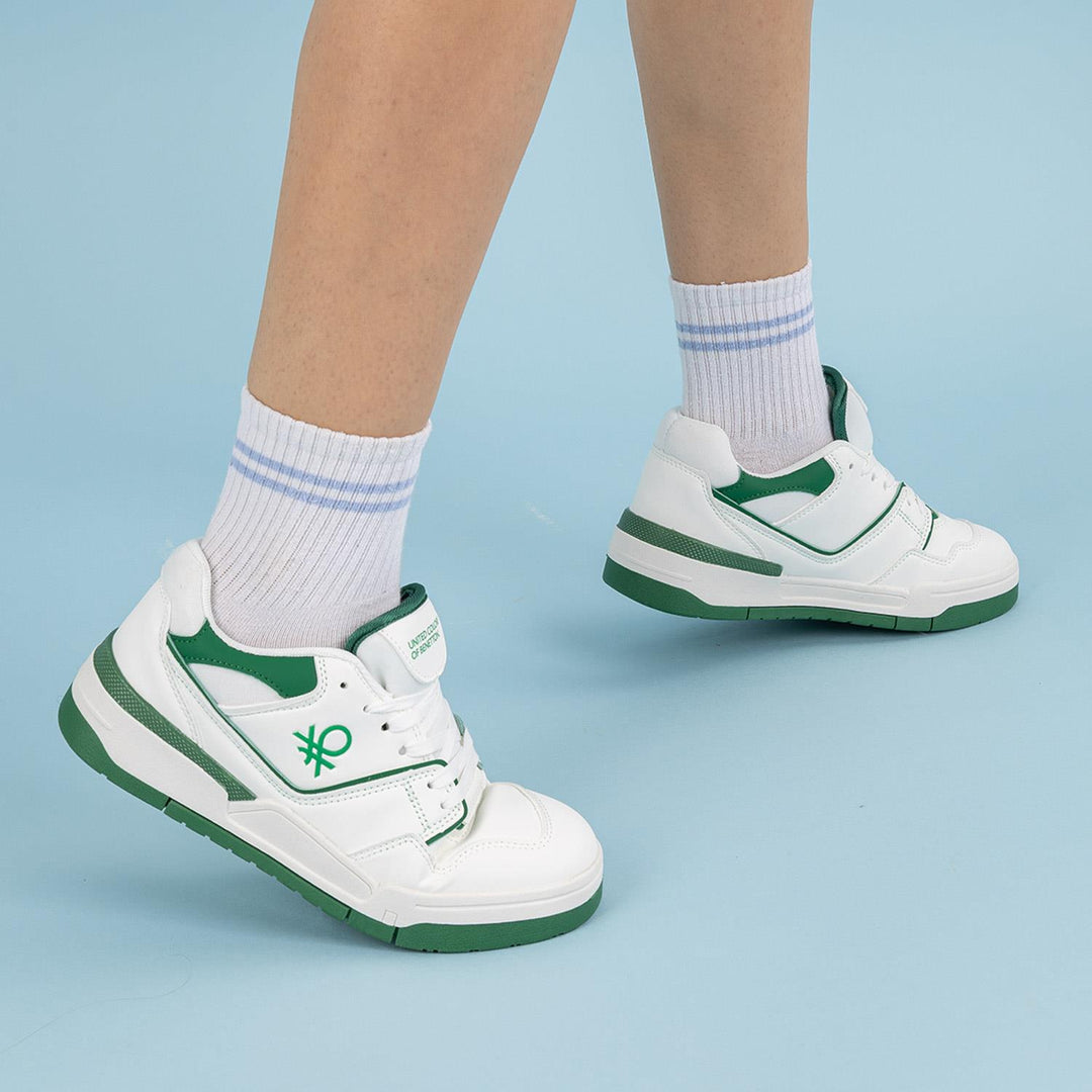 Benetton Renate Kadın Beyaz Yeşil Spor Ayakkabı BNI-10081