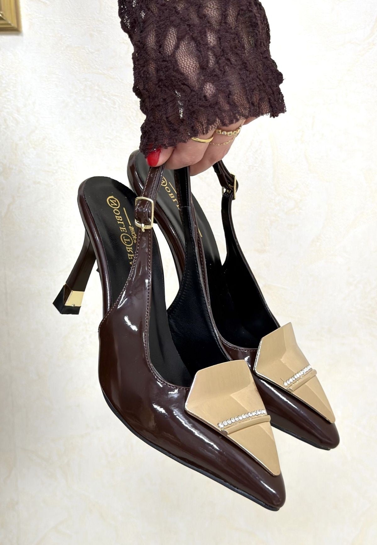 Bonwe  Kahverengi Rugan Topuklu Ayakkabı