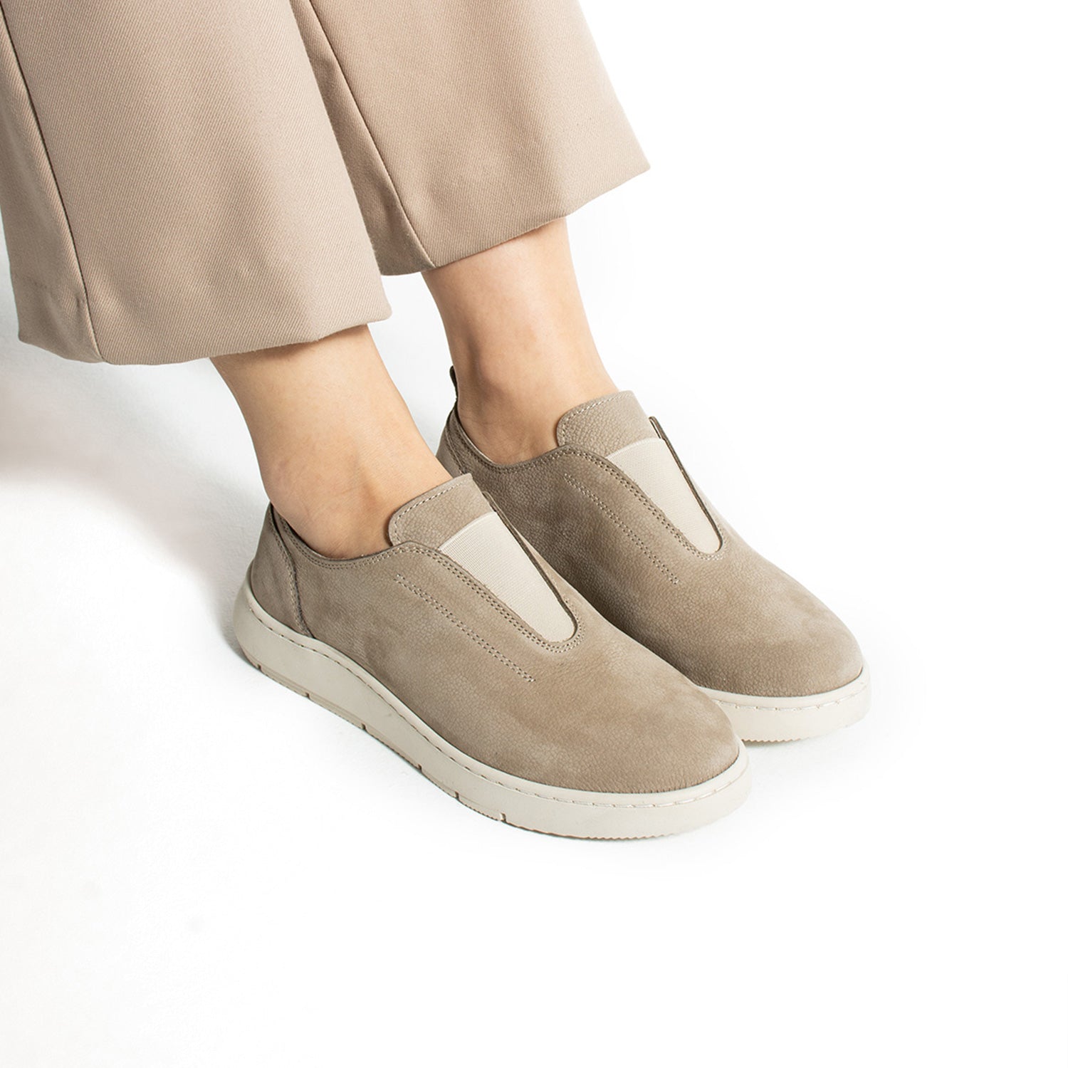 Brenner Kadın Hakiki Deri Bej Nubuk Kadın Günlük Ayakkabı