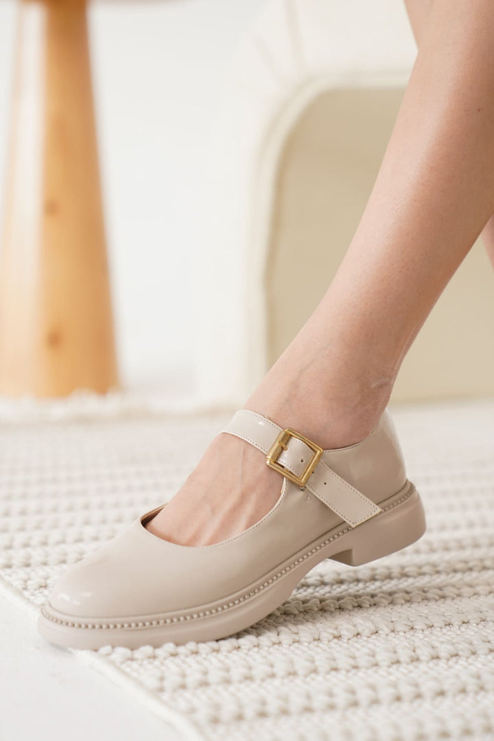 Briana Kadın Bej Rugan Babet Ayakkabı