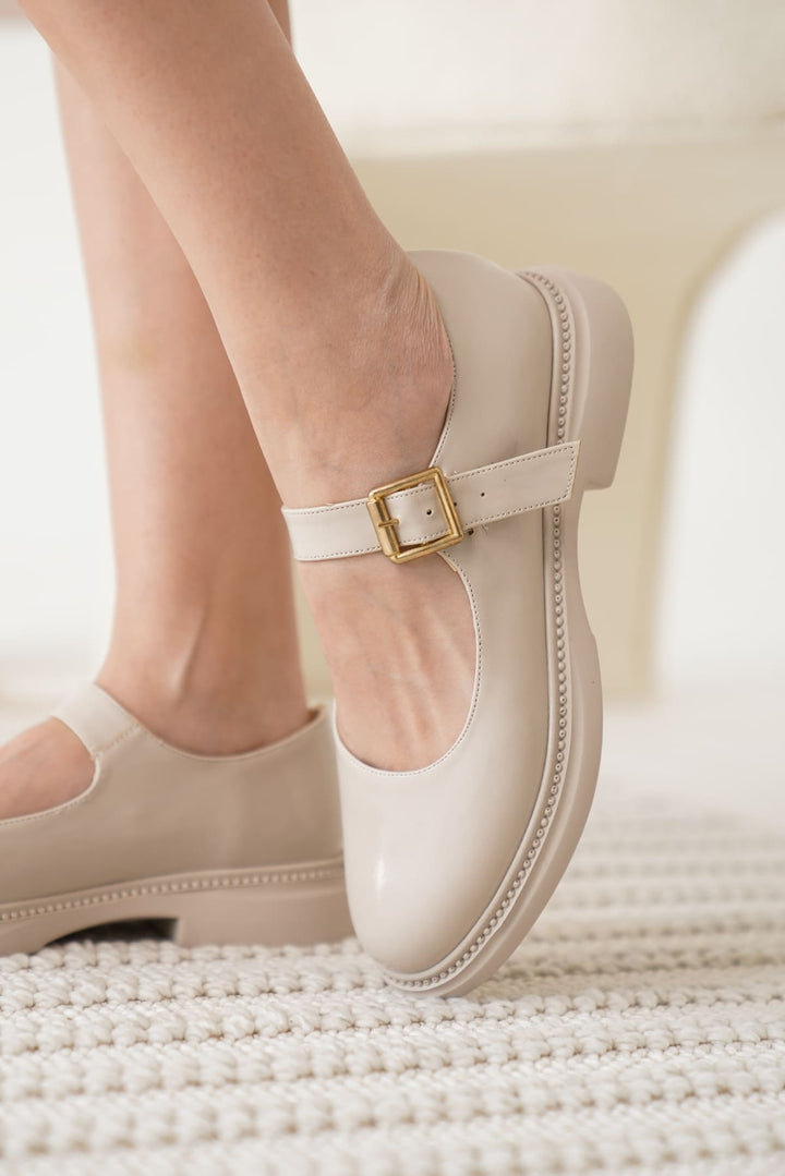 Briana Kadın Bej Rugan Babet Ayakkabı