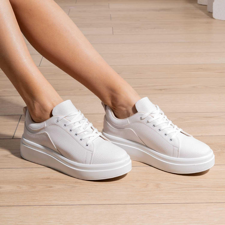 Candela Kadın Yüksek Taban Beyaz Günlük Spor Ayakkabı