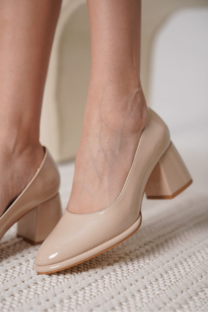 Candie Nude Rugan Kadın Stiletto Ayakkabı