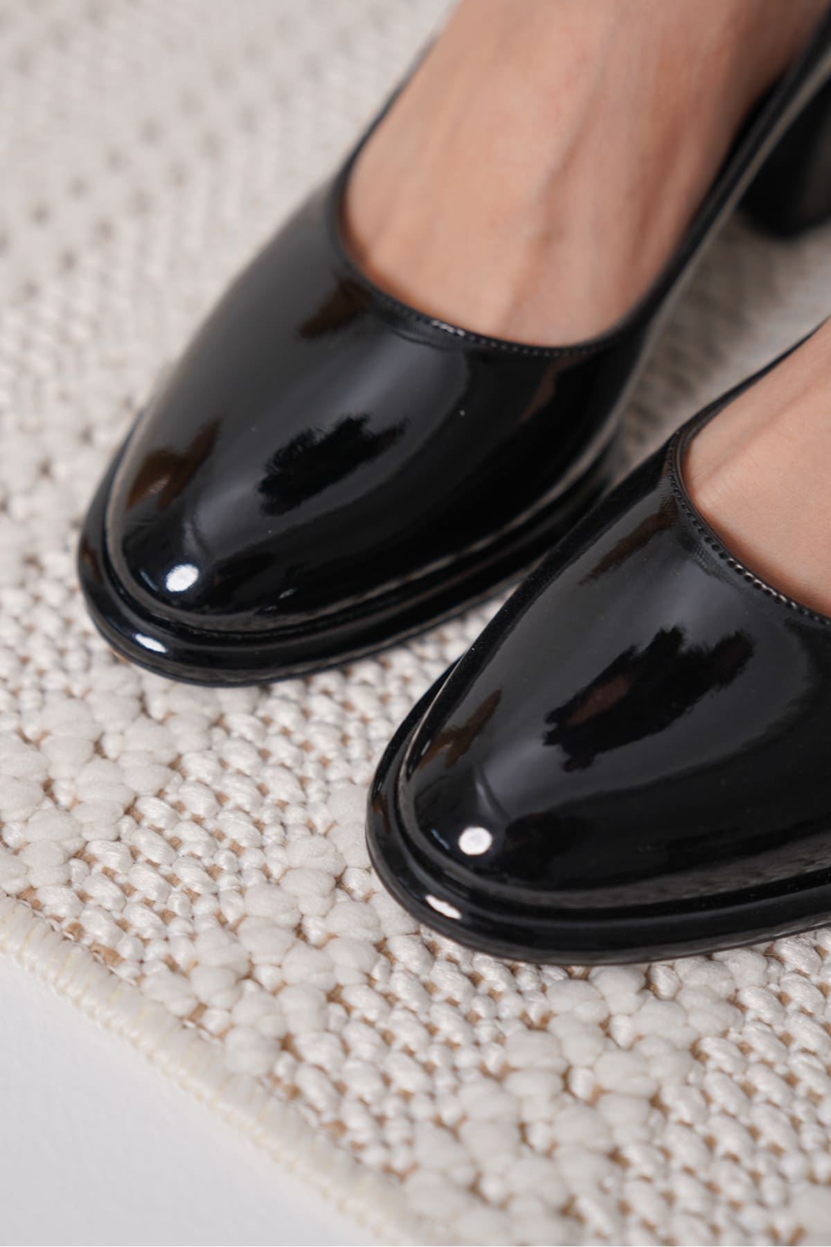 Candie Siyah Rugan Kadın Stiletto Ayakkabı