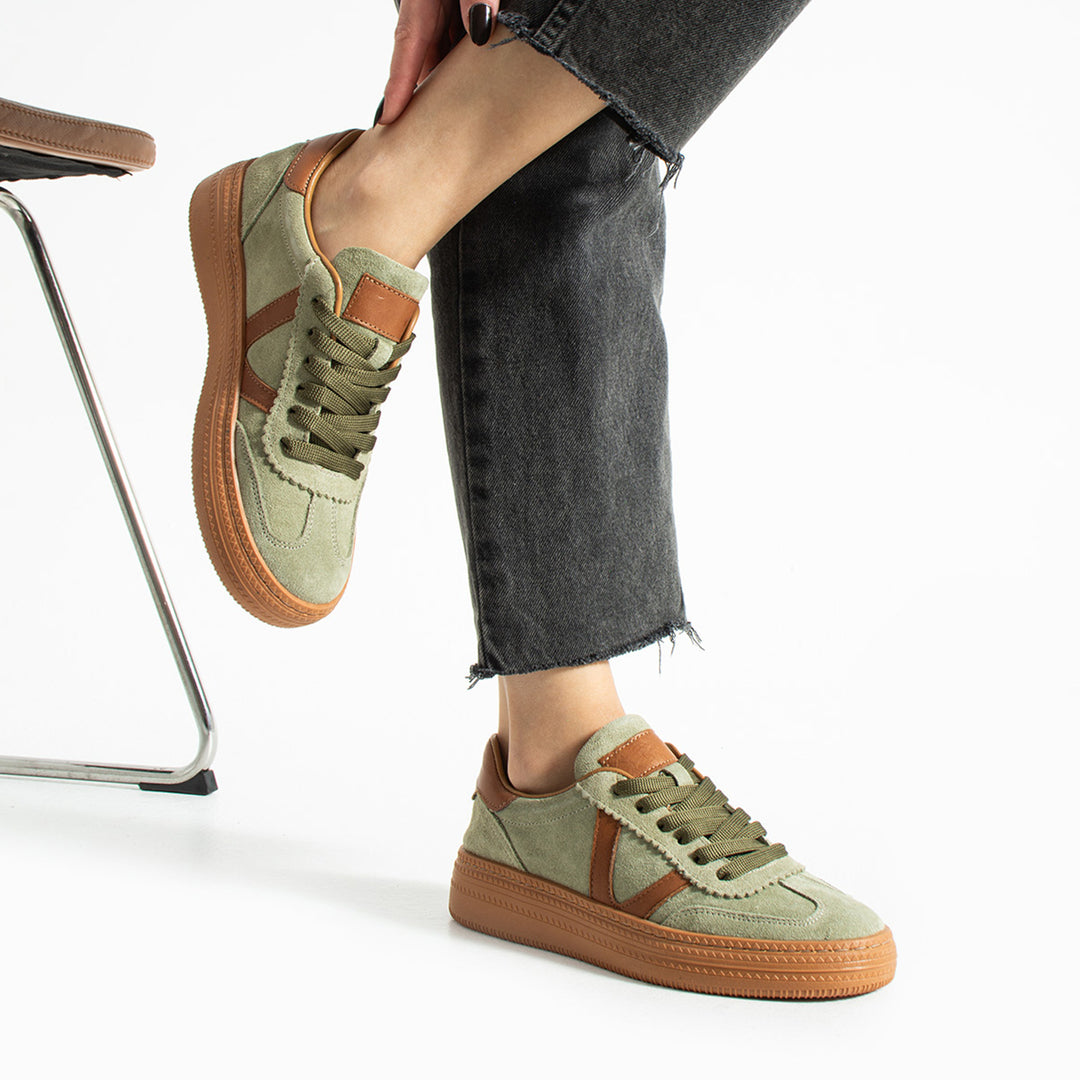 Ceesay Kadın Yeşil Süet Günlük Ayakkabı