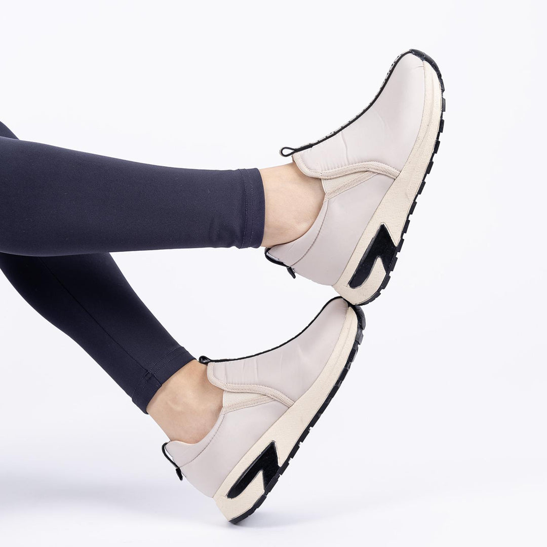 Charo Kadın Paraşüt Kumaş Kalın Tabanlı Bej Spor Ayakkabı