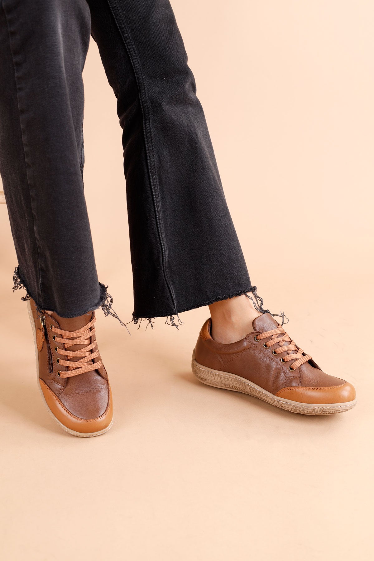 Cosmina Kadın Hakiki Deri Kahve Taba Günlük Ayakkabı