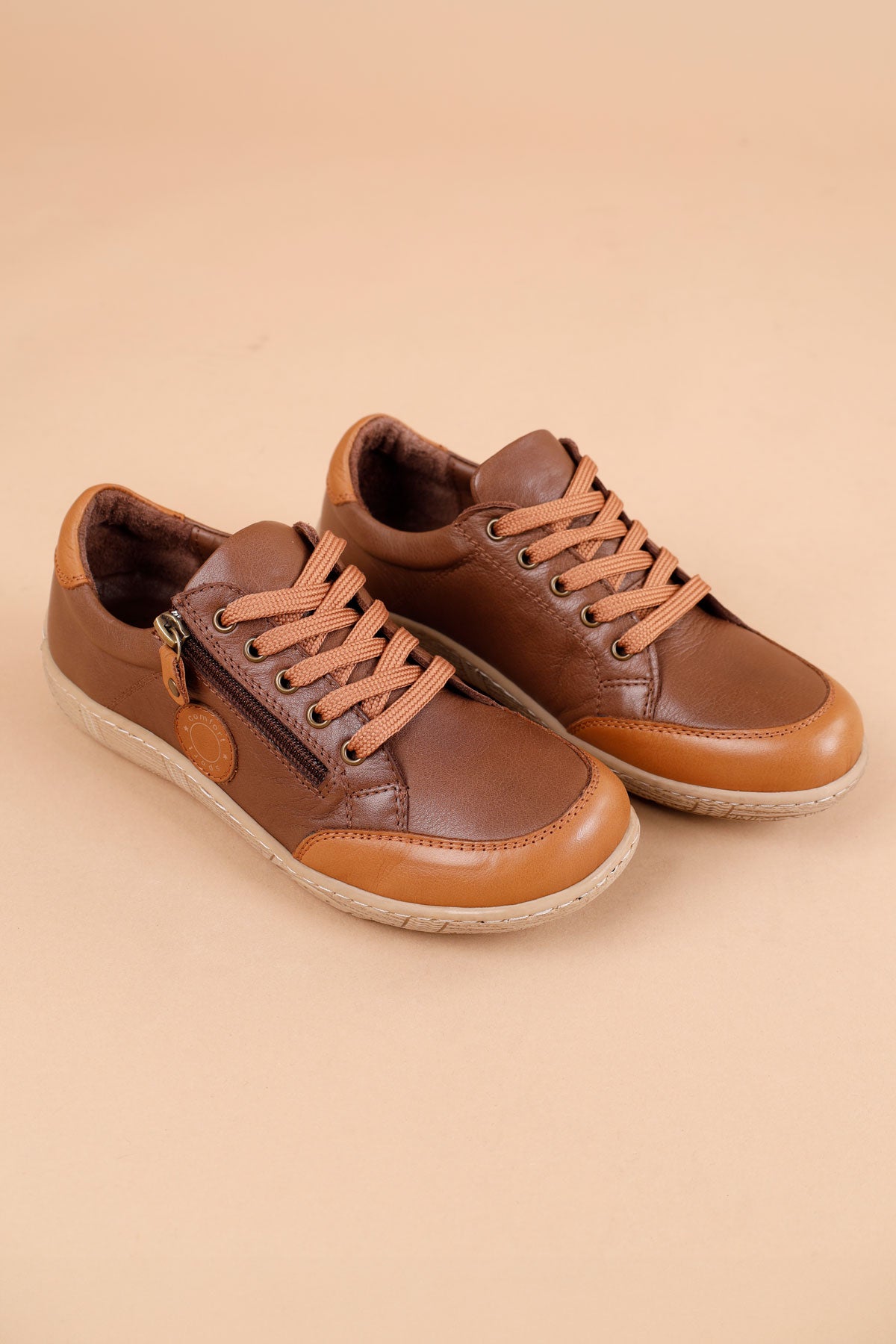 Cosmina Kadın Hakiki Deri Kahve Taba Günlük Ayakkabı