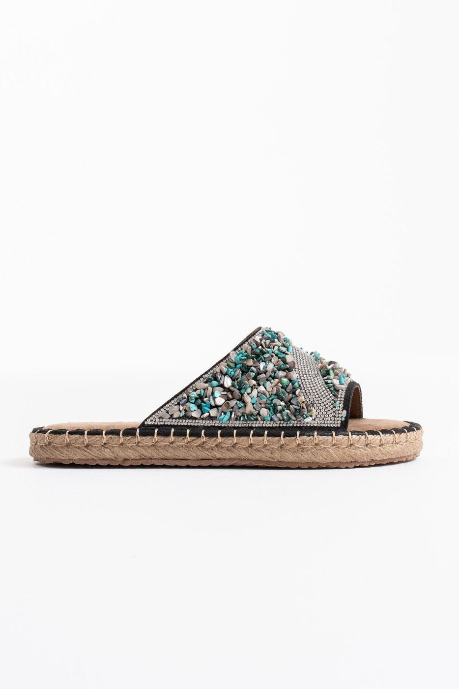 Dennis Kadın Siyah Taş İşlemeli Terlik