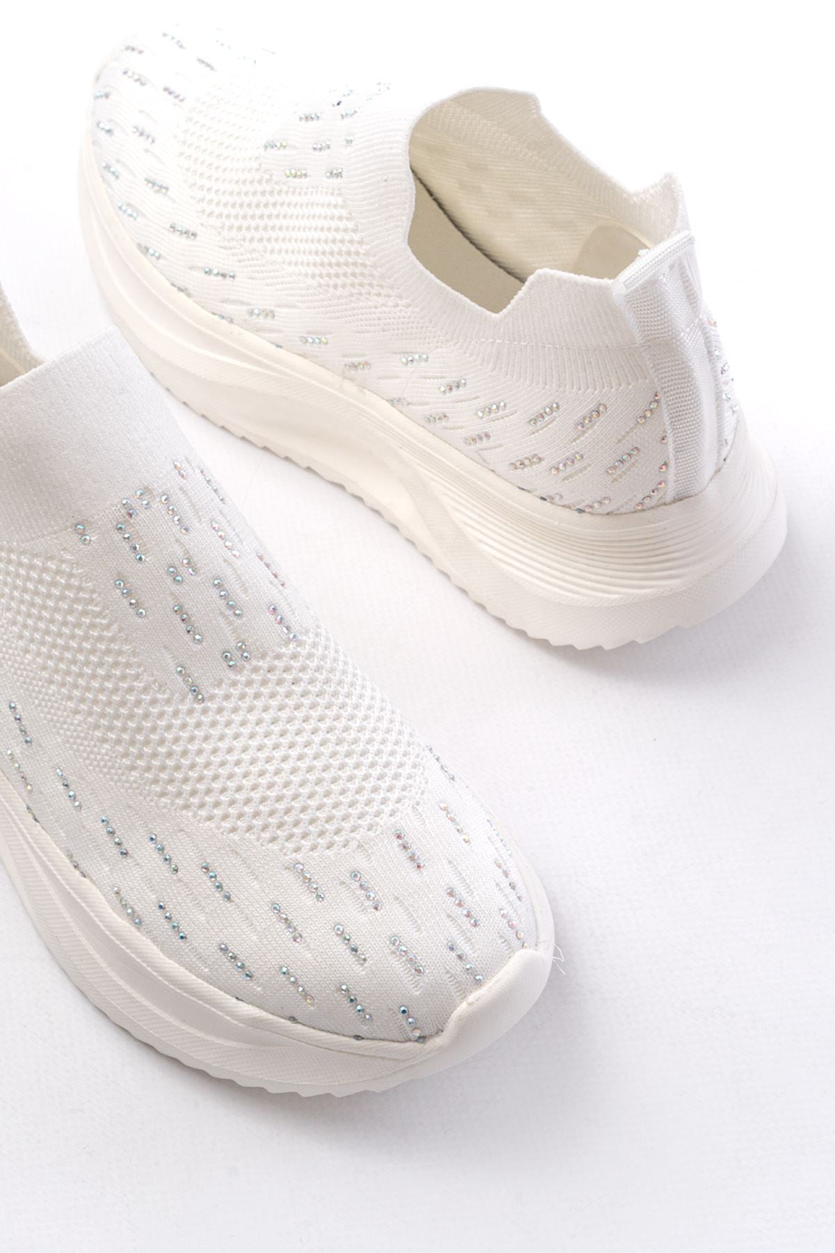 Lahotse Beyaz Fileli Faillant Taban Taş Aksesuarlı Spor Ayakkabı