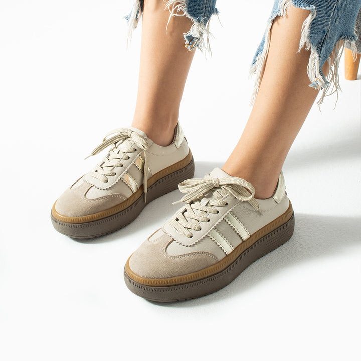 Doak Kadın Hakiki Deri Bej Spor Ayakkabı