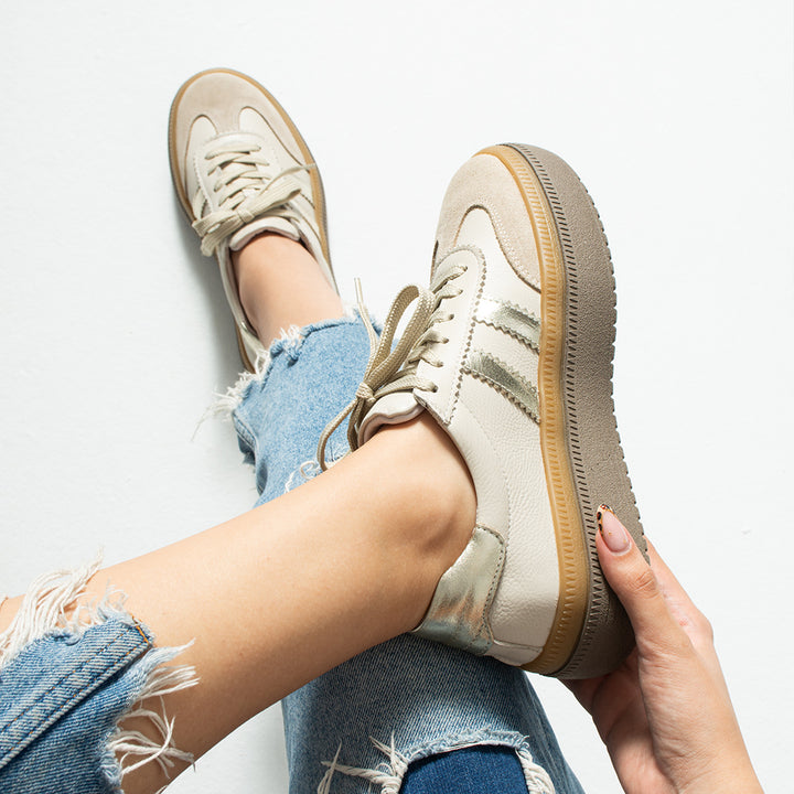 Doak Kadın Hakiki Deri Bej Spor Ayakkabı