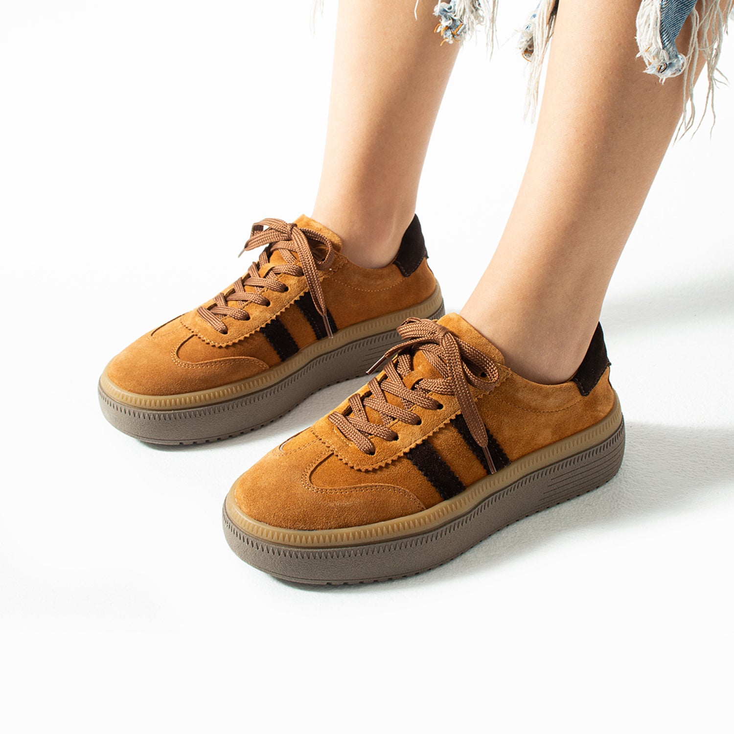 Doak Kadın Hakiki Süet Deri Taba Spor Ayakkabı