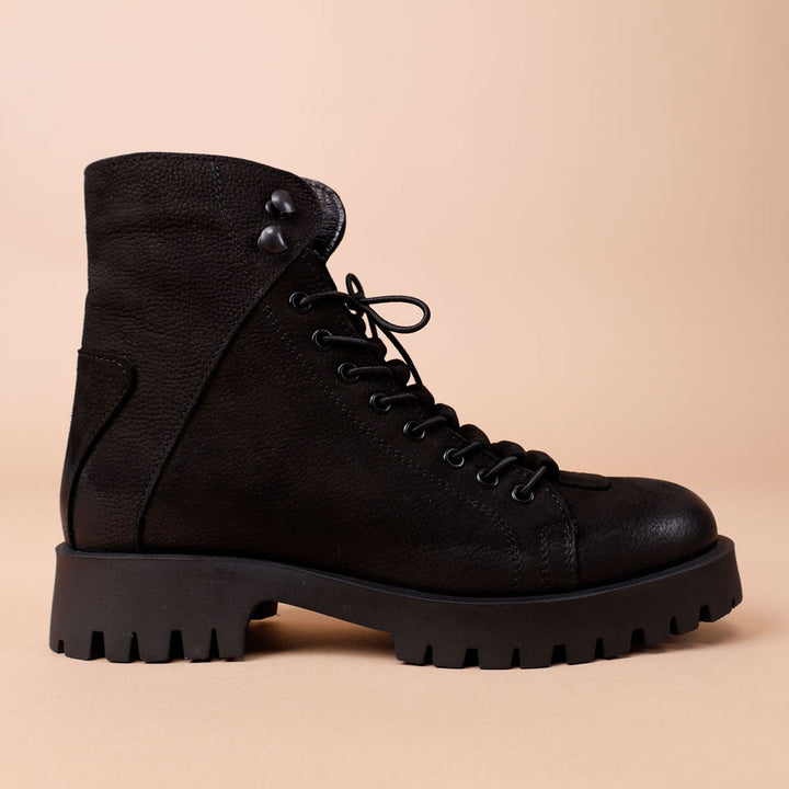 Drana Kadın Siyah Nubuk Hakiki Deri Bot