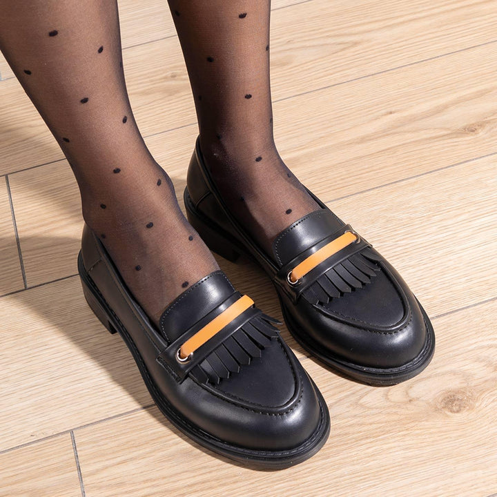 Dunces Loafer Kalın Taban Cilt Siyah Loafer