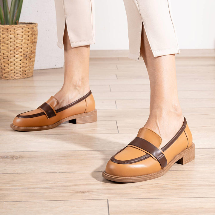Dunces Loafer Kalın Taban Cilt Taba-Kahve Loafer