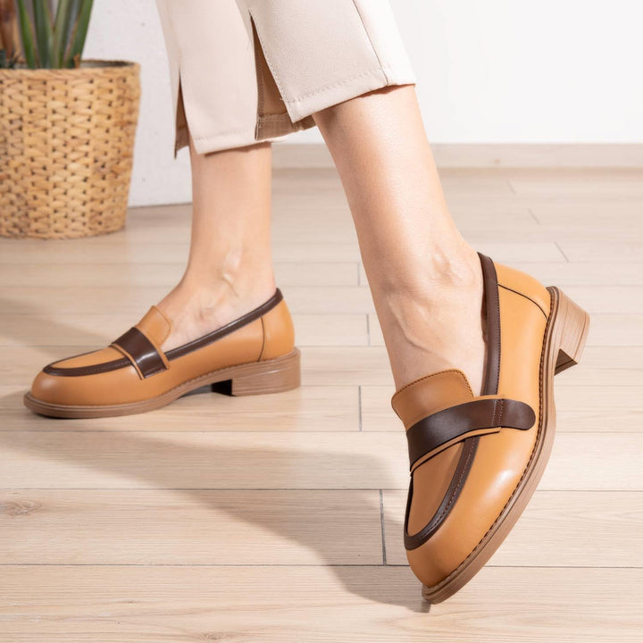 Dunces Loafer Kalın Taban Cilt Taba-Kahve Loafer