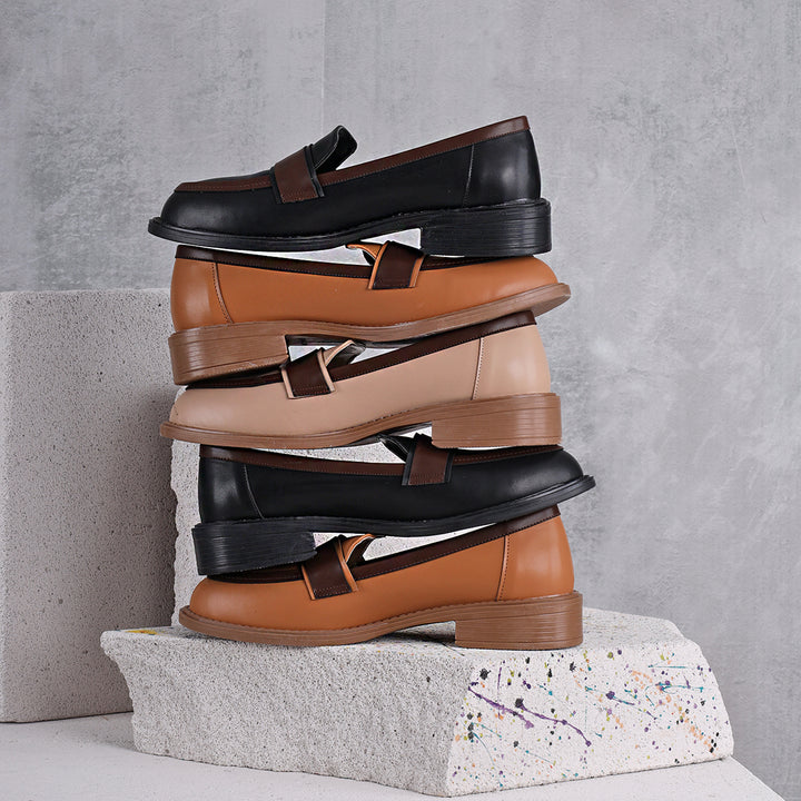 Dunces Loafer Kalın Taban Cilt Siyah Loafer