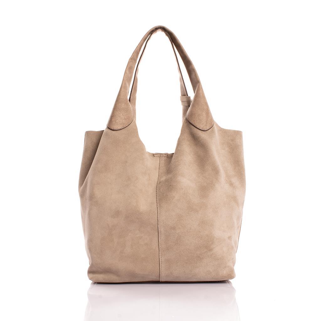 Elena Hakiki Deri Süet Omuz Çantası