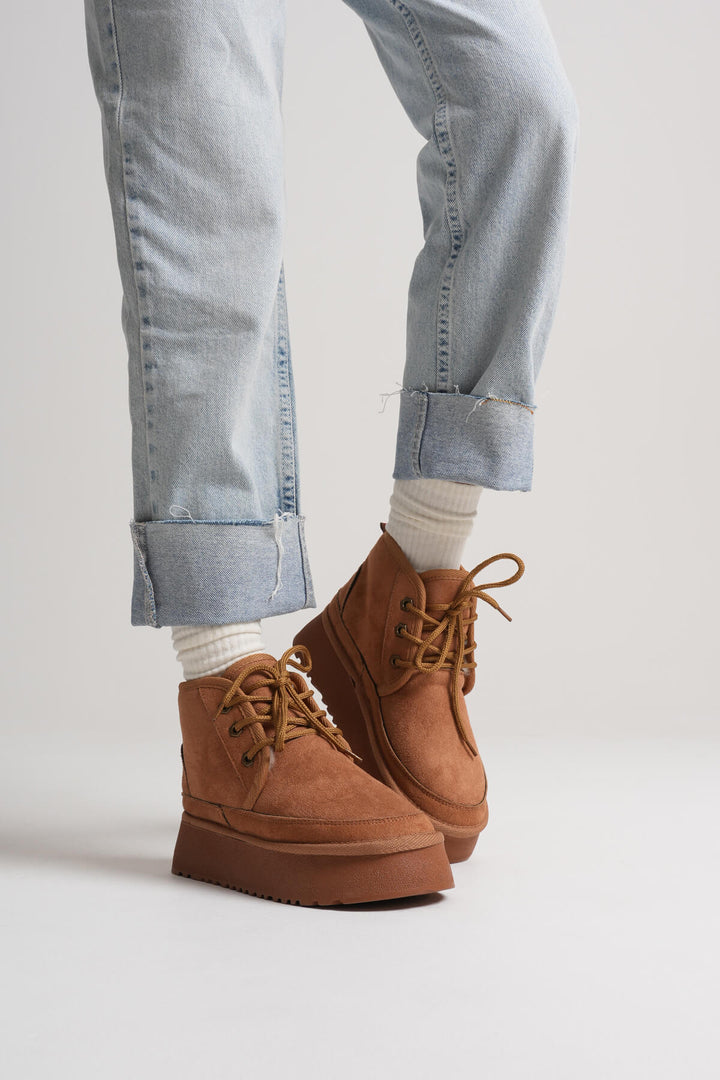 Elena Kadın Taba Kışlık İçi Kürklü Kalın Taban Bot