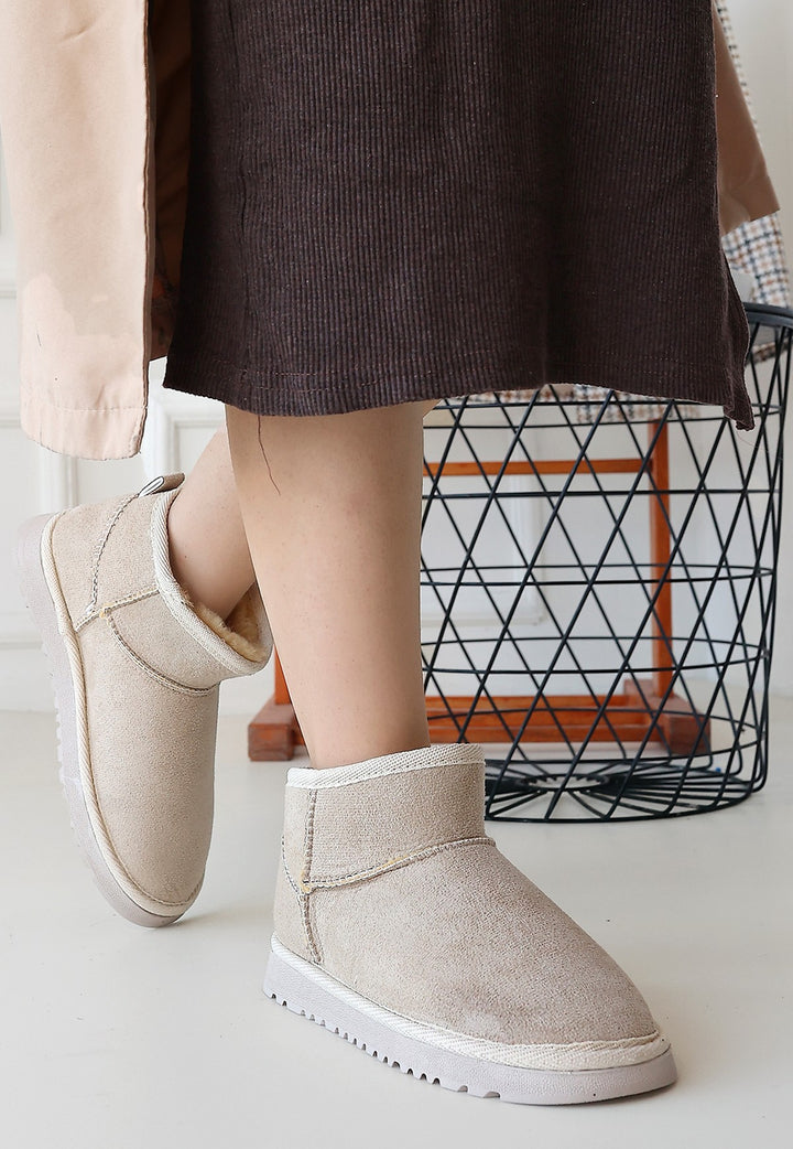 Velora Kadın Bej İçi Kürklü Süet Bot