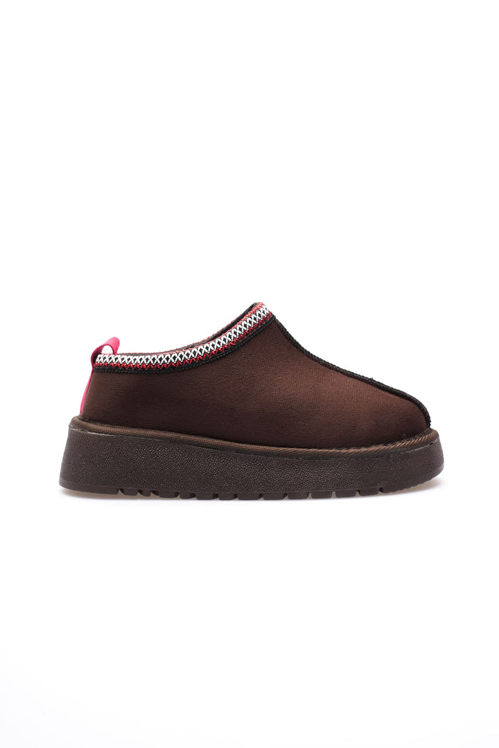 Elsa Kadın Acı Kahve Kışlık Kürklü Terlik