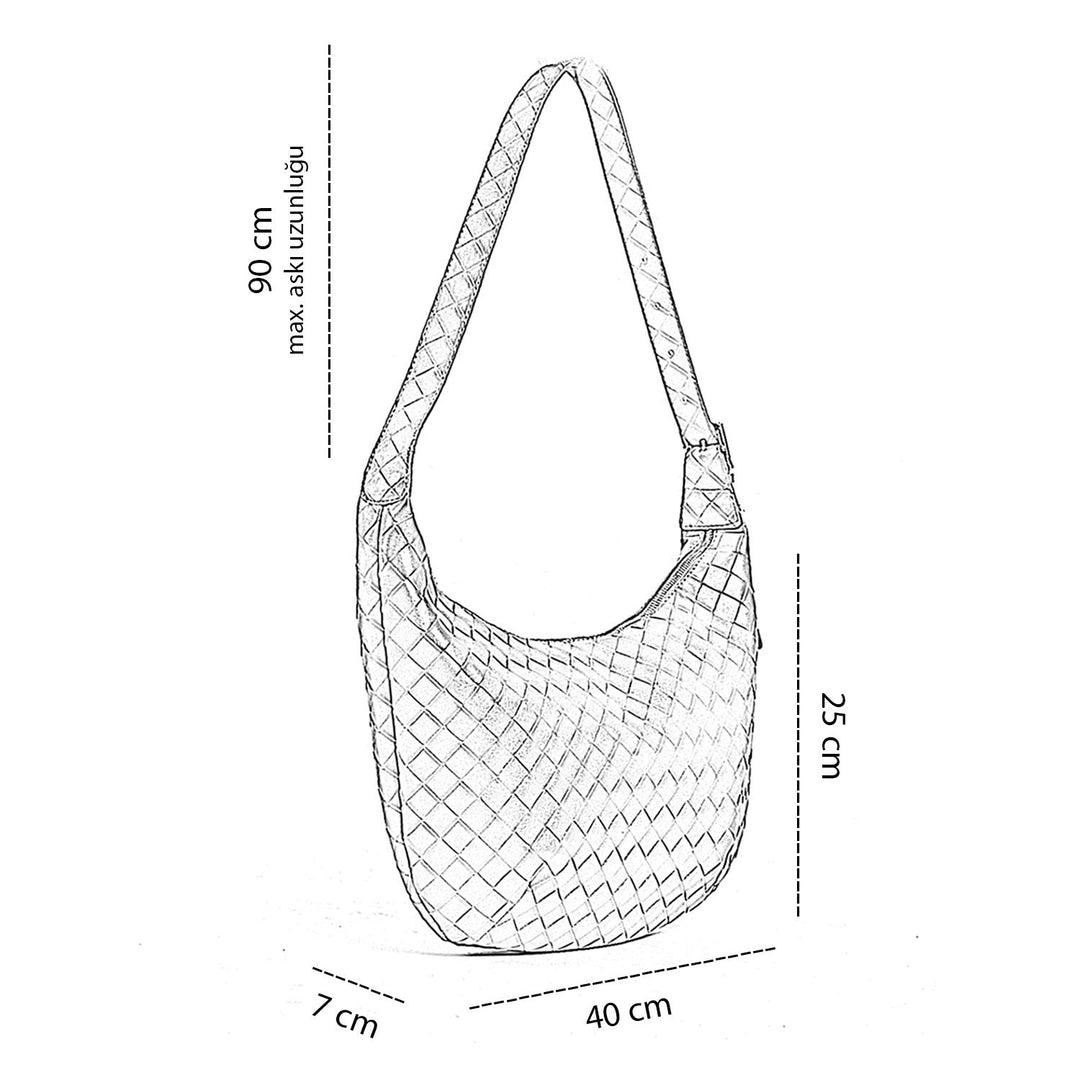 Esteve Kadın Örgü Desenli Ayarlanabilir Askılı Omuz Çantası