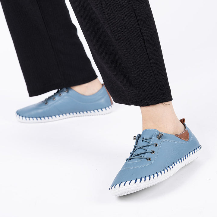 Estoy Kadın Hakiki Deri Kot Mavi Günlük Ayakkabı