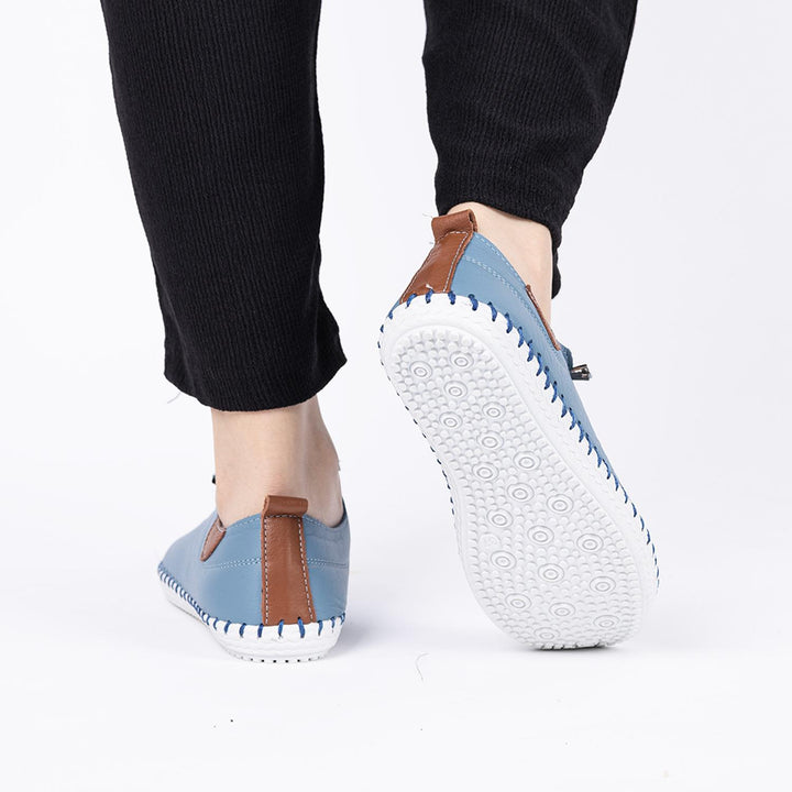 Estoy Kadın Hakiki Deri Kot Mavi Günlük Ayakkabı