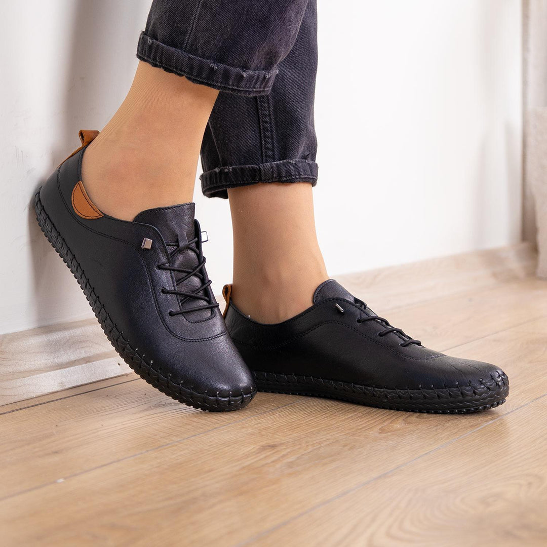 Estoy Kadın Siyah Hakiki Deri Ayakkabı