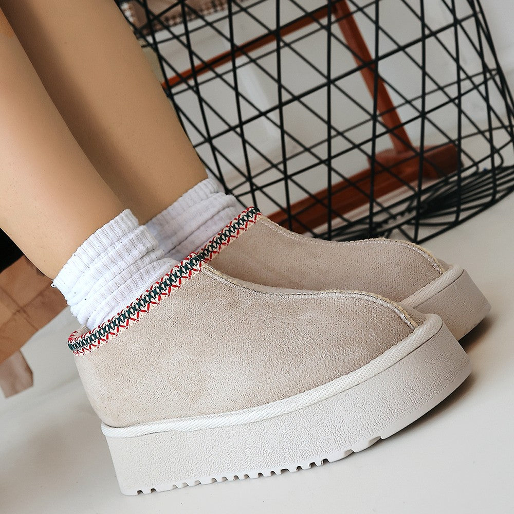 Foyk Kadın Bej İçi Kürklü Süet Bot