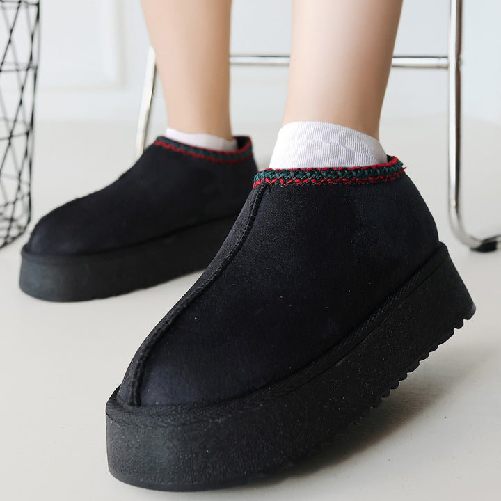 Foyk Kadın Siyah İçi Kürklü Süet Bot