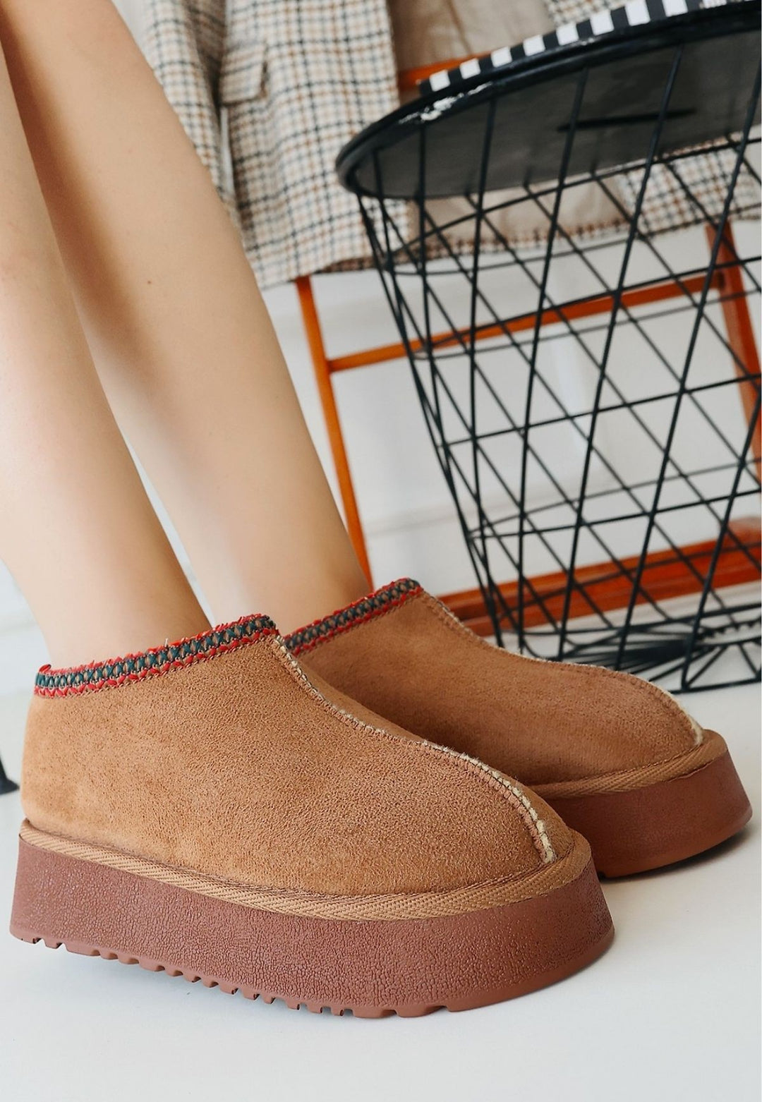 Foyk Kadın Taba İçi Kürklü Süet Bot