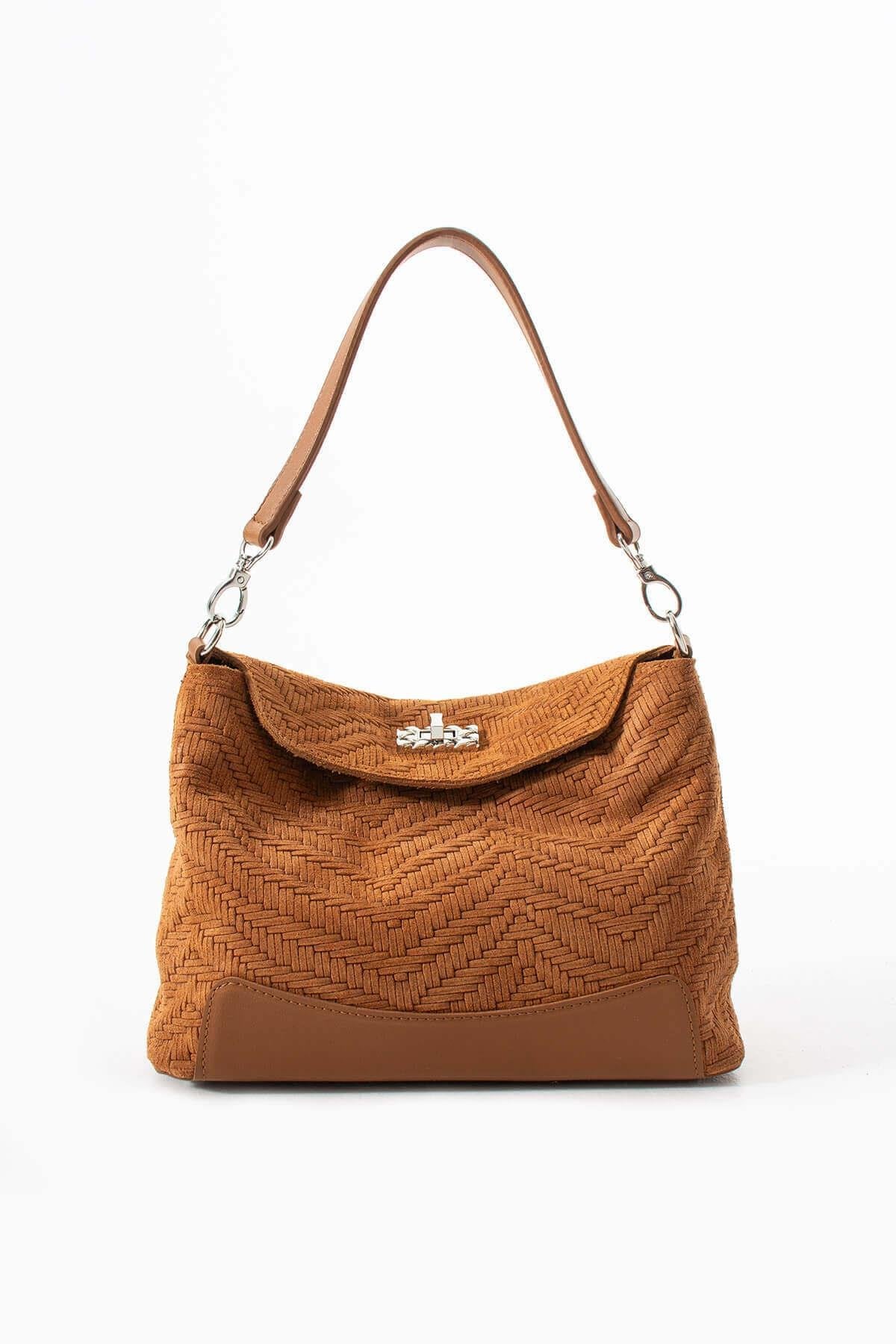 GAIREA Hakiki Süet Deri Kadın Omuz Çantası