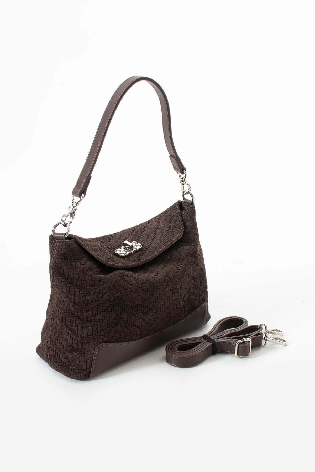 GAIREA Hakiki Süet Deri Kadın Omuz Çantası