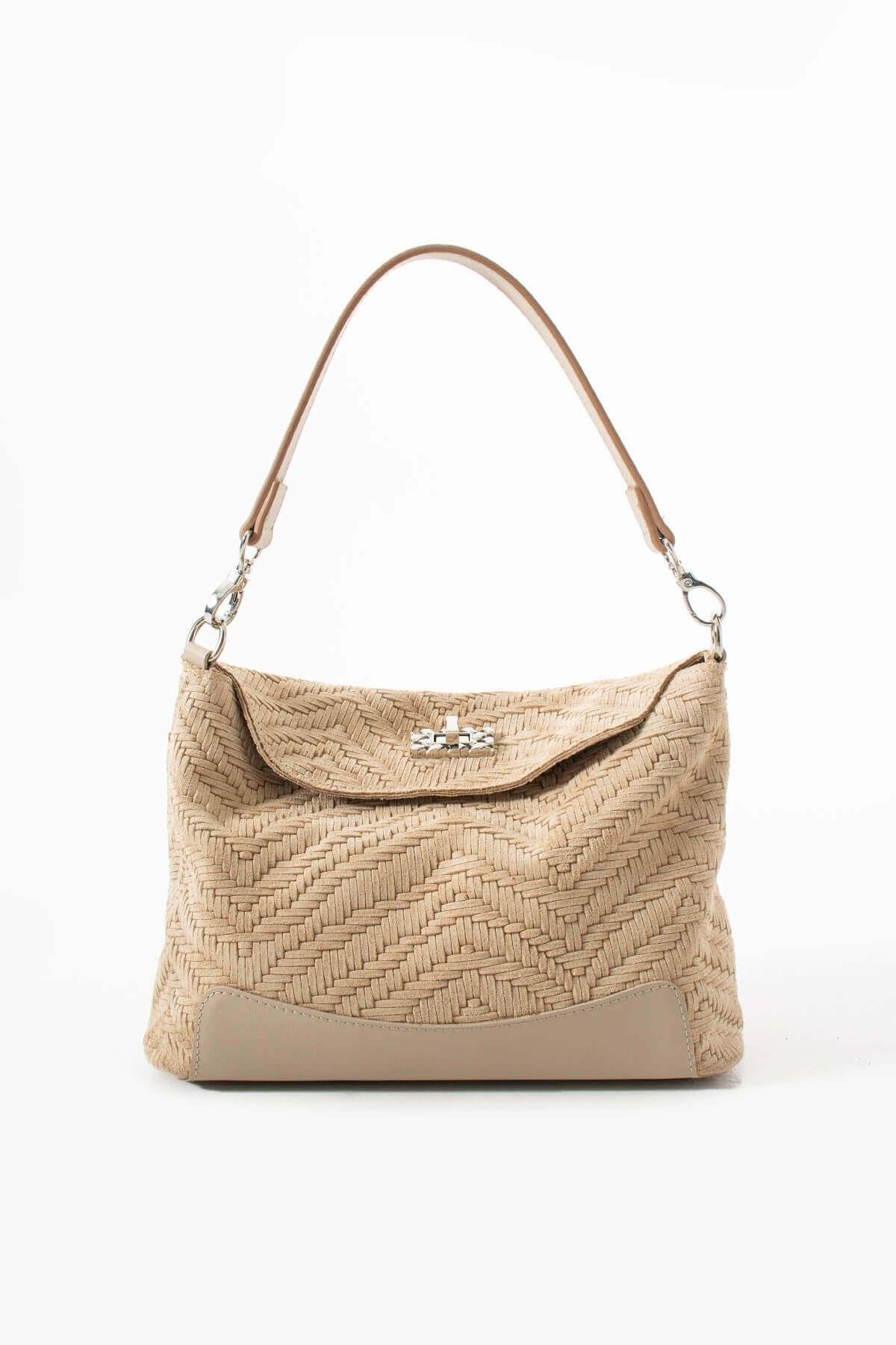 GAIREA Hakiki Süet Deri Kadın Omuz Çantası