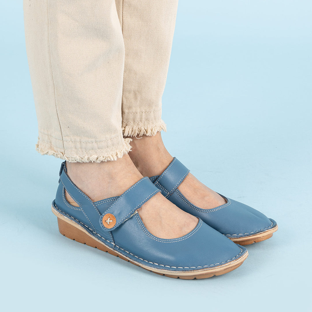 Gila Kadın Hakiki Deri Kot Mavi Günlük Ayakkabı