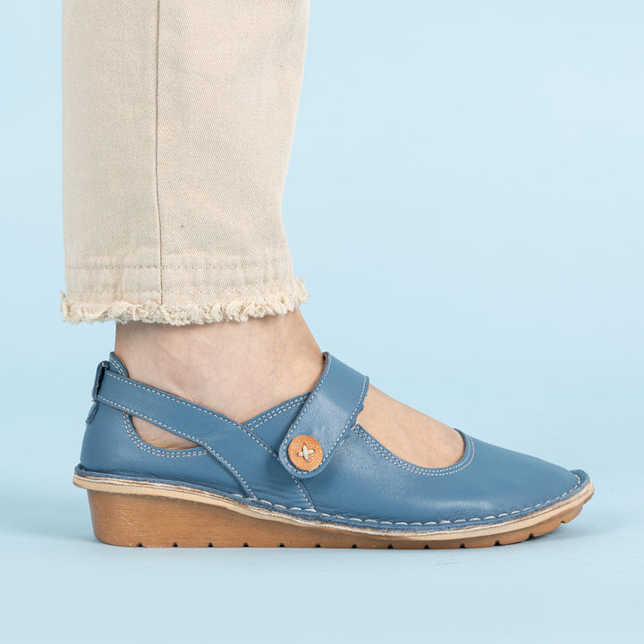 Gila Kadın Hakiki Deri Kot Mavi Günlük Ayakkabı