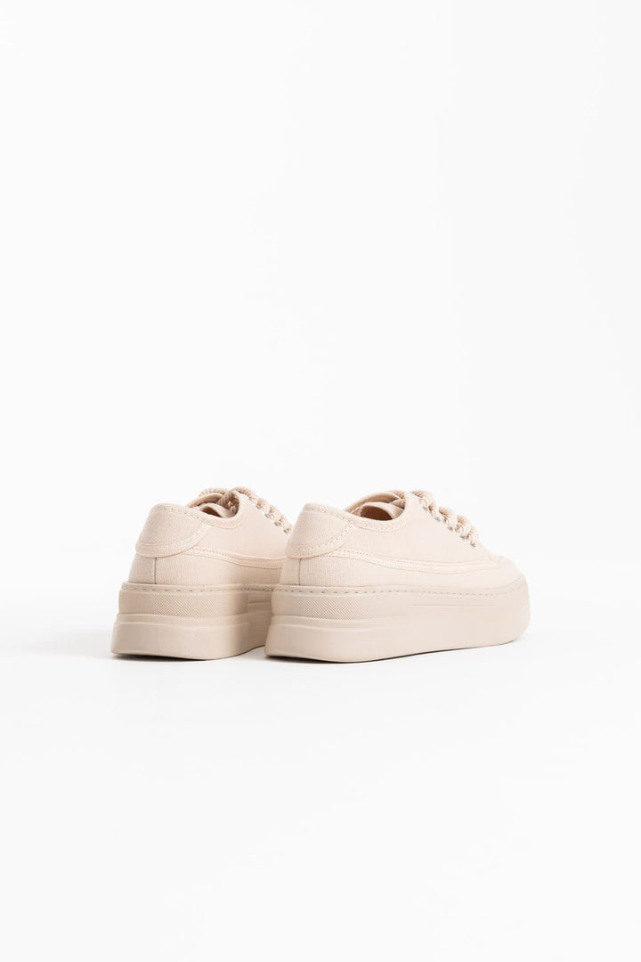 Glown Kadın Bej Keten Spor Ayakkabı